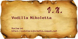 Vodilla Nikoletta névjegykártya