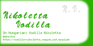 nikoletta vodilla business card